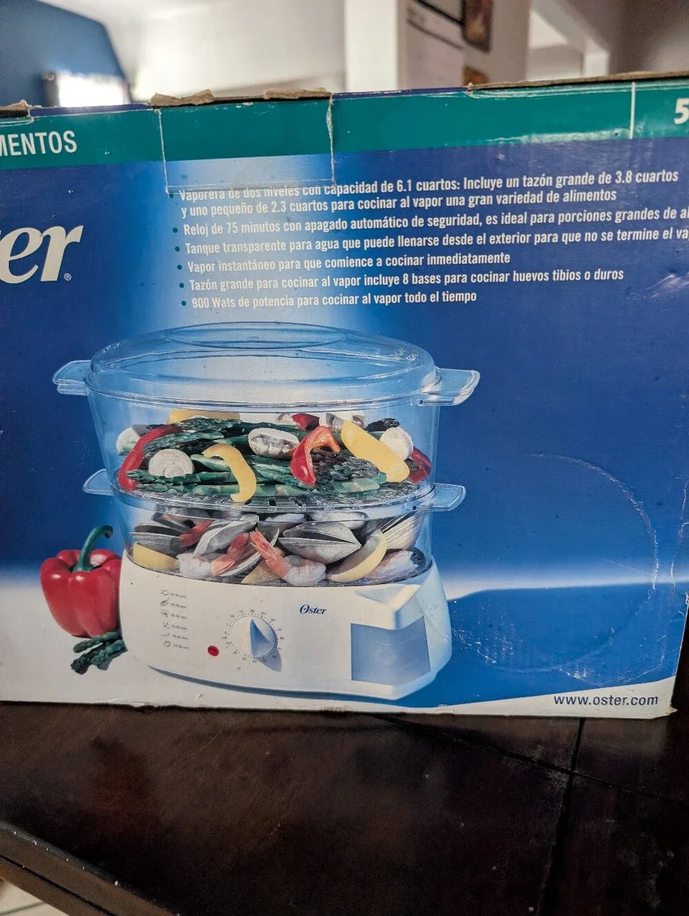 Oster White and Clear Dual-Tier Electric Food Steamer